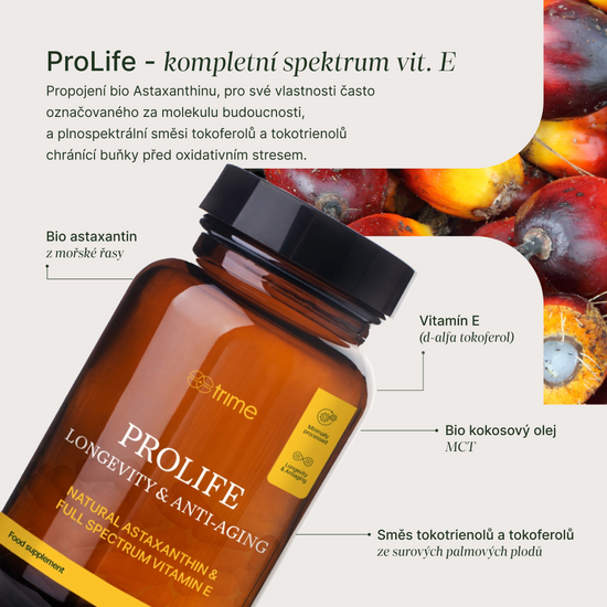 Dvousložková antioxidační směs s vitamínem E a bio Astaxanthinem pro ochranu buněk a anti-aging