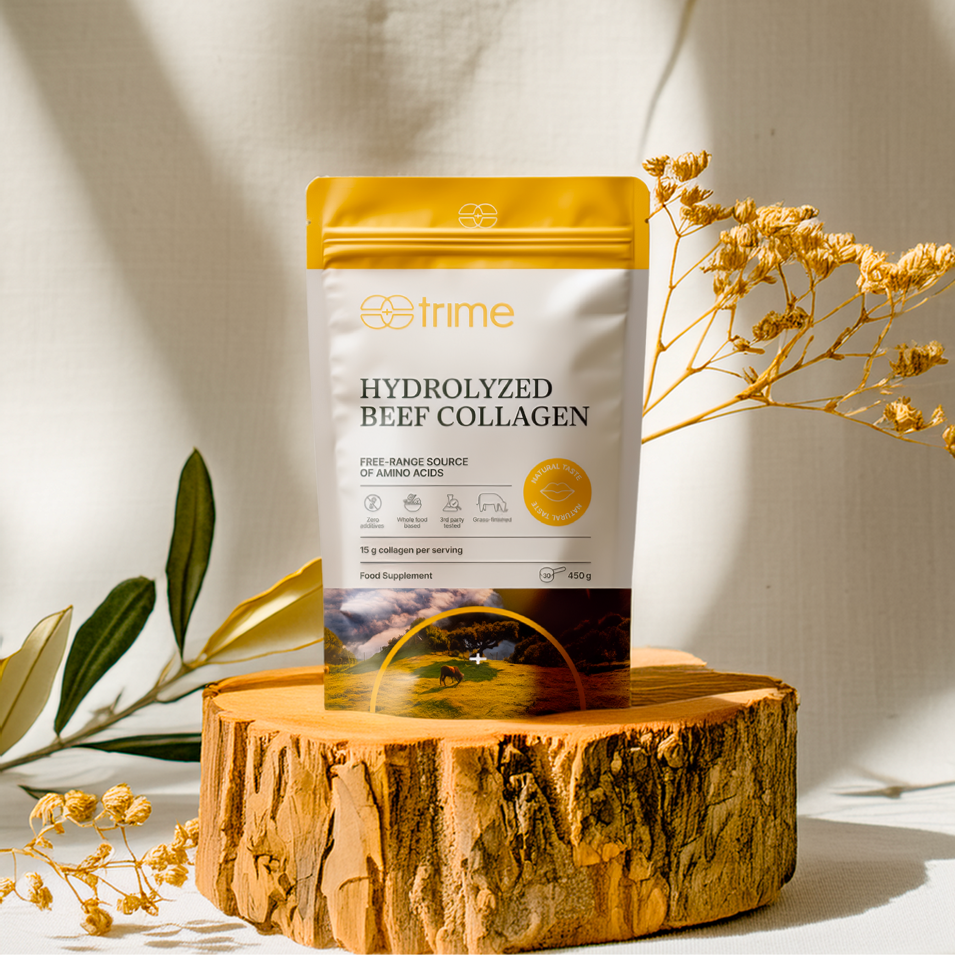 Hydrolyzovaný hovězí kolagen bez aditiv, wholefood koncept, laboratorně testováno, grass-fed, podpora kloubů a šlach