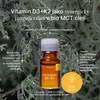 Vitamín D3 + K2 kapky s bio kokosovým MCT olejem pro imunitu bez pesticidů a GMO