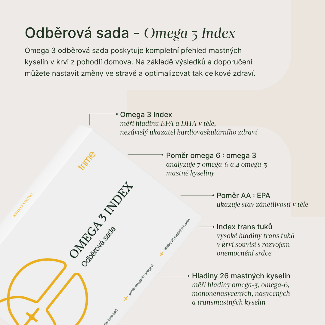 Sada Omega 3 Index pro testování profilu mastných kyselin z kapky krve doma