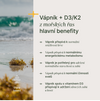 prášek z volně rostoucích řas Lithothamnion s vitamíny D3 a K2 pro zdraví kostí