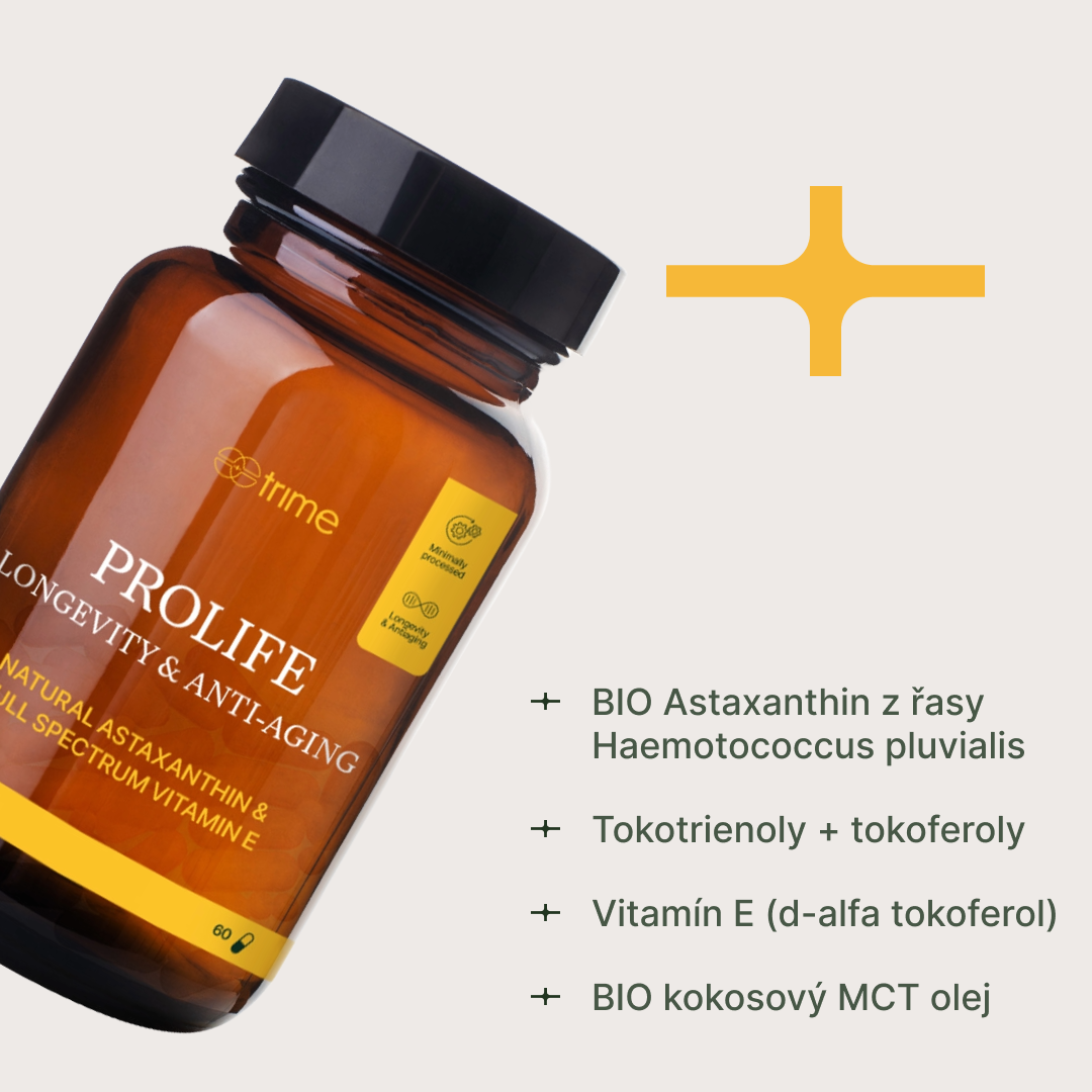dvousložková antioxidační směs s vitamínem E a bio Astaxanthinem z řasy Haematococcus pluvialis