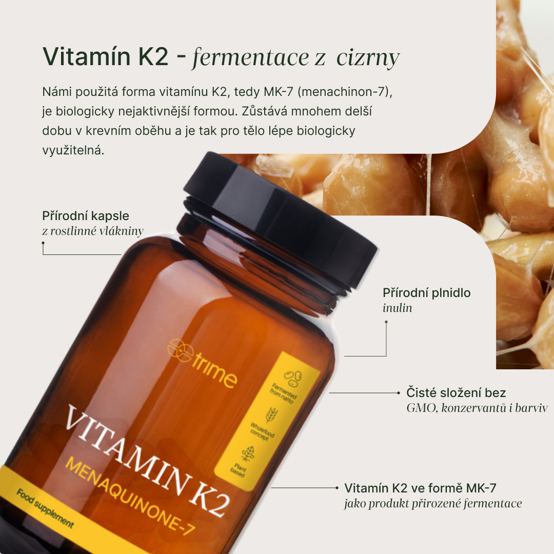 Balení vitamínu K2-MK7 z fermentované cizrny pro zdraví kostí a srdce bez GMO