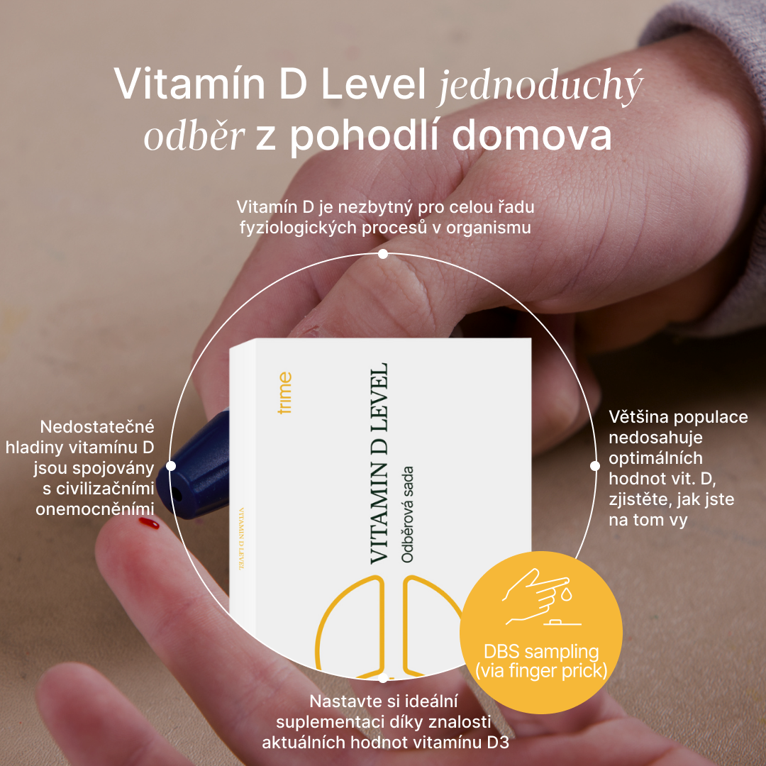 Jednorázová odběrová sada pro měření hladiny vitamínu D z krve doma
