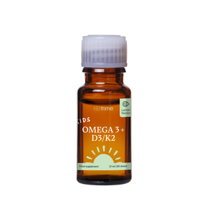 Dětské kapky Kids Omega 3 + D3/K2 s omega-3 DHA EPA pro zdravý vývoj, podporu imunity a zraku.