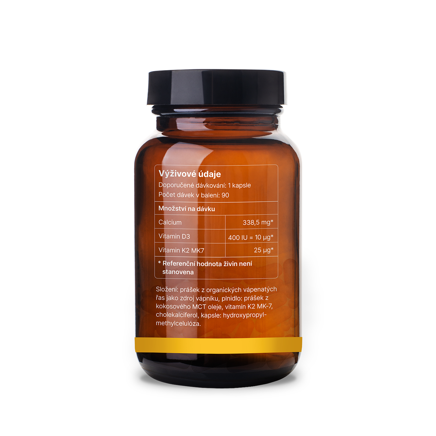 Organický prášek z volně rostoucích řas s vitamíny D3 a K2 pro zdravé kosti a zuby