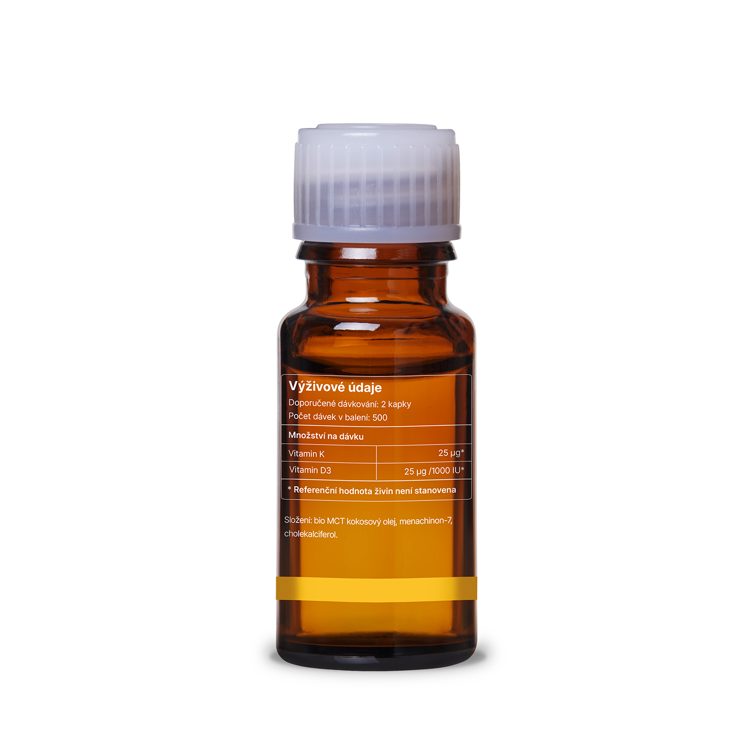 Balení vitamínu D3 + K2 s bio kokosovým MCT olejem pro podporu imunity a bez GMO
