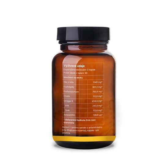 Krill Oil+ kapsle z antarktického krilu bohaté na omega-3 EPA, DHA a astaxanthin z udržitelného rybolovu