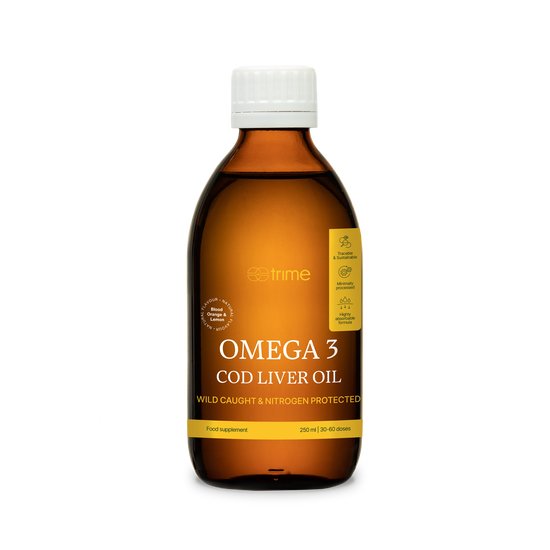 Prémiový olej z tresčích jater s omega-3, polyfenoly a citrusovou příchutí pro zdraví mozku, srdce a zraku