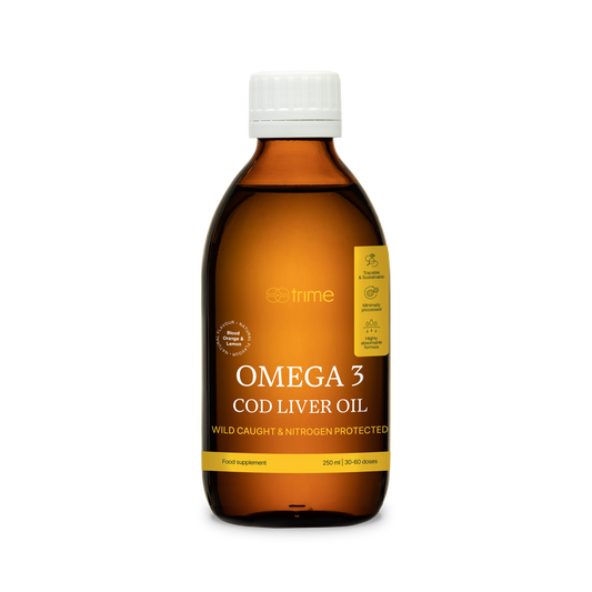 Prémiový olej z tresčích jater s omega-3, polyfenoly a citrusovou příchutí pro zdraví mozku, srdce a zraku